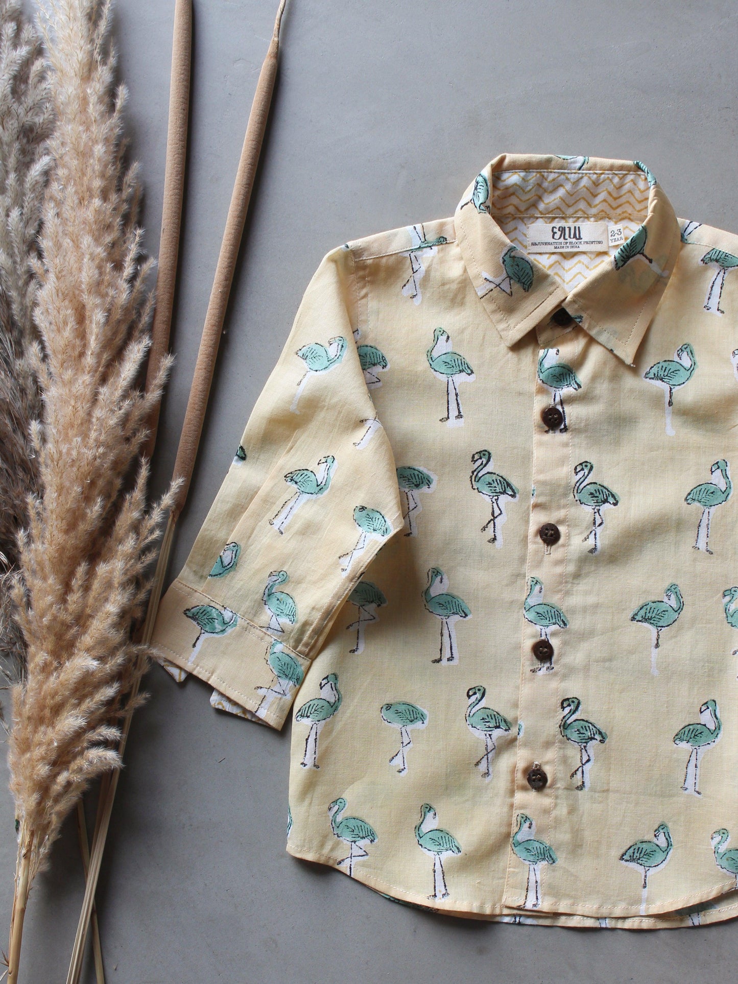 Flamingos In Butterscotch Shirt - CHHAPA