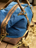 Canvas Leather Indigo Duffle Bag - CHHAPA