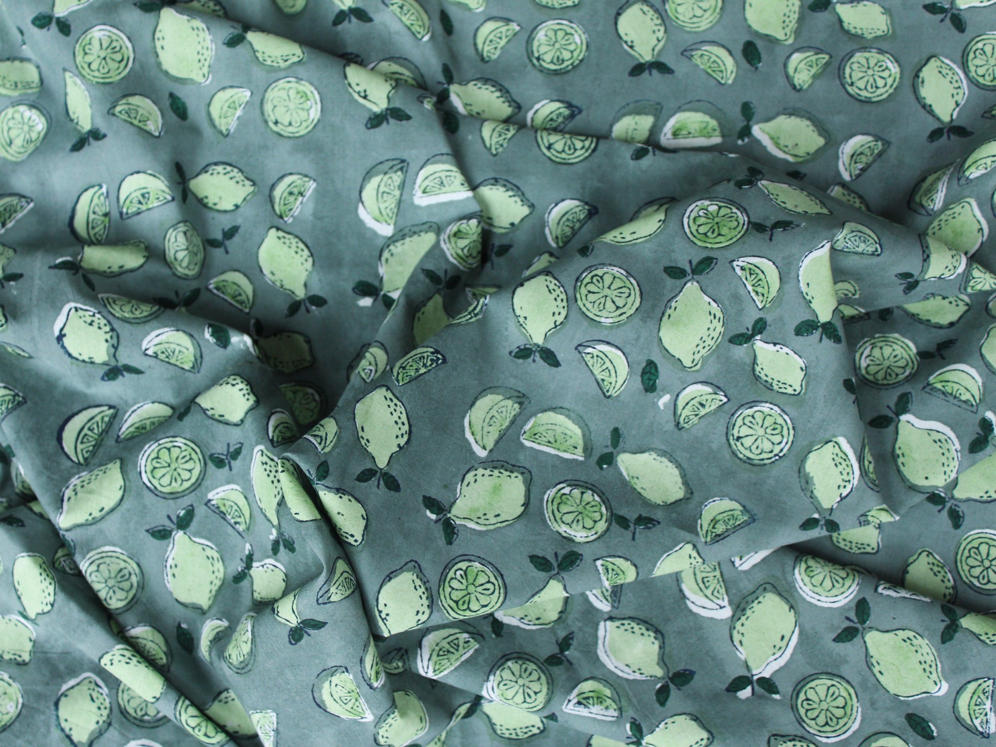 Fabric - Lemons in Gray - CHHAPA