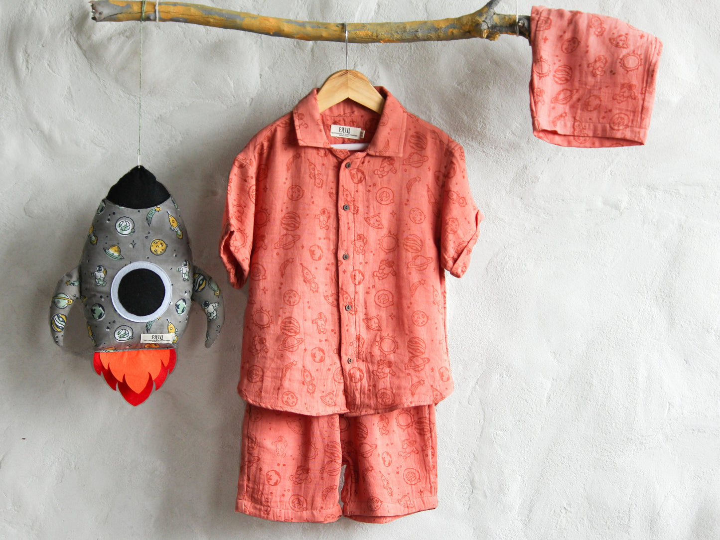 Rusty Space Muslin Shirt & Short Set - CHHAPA