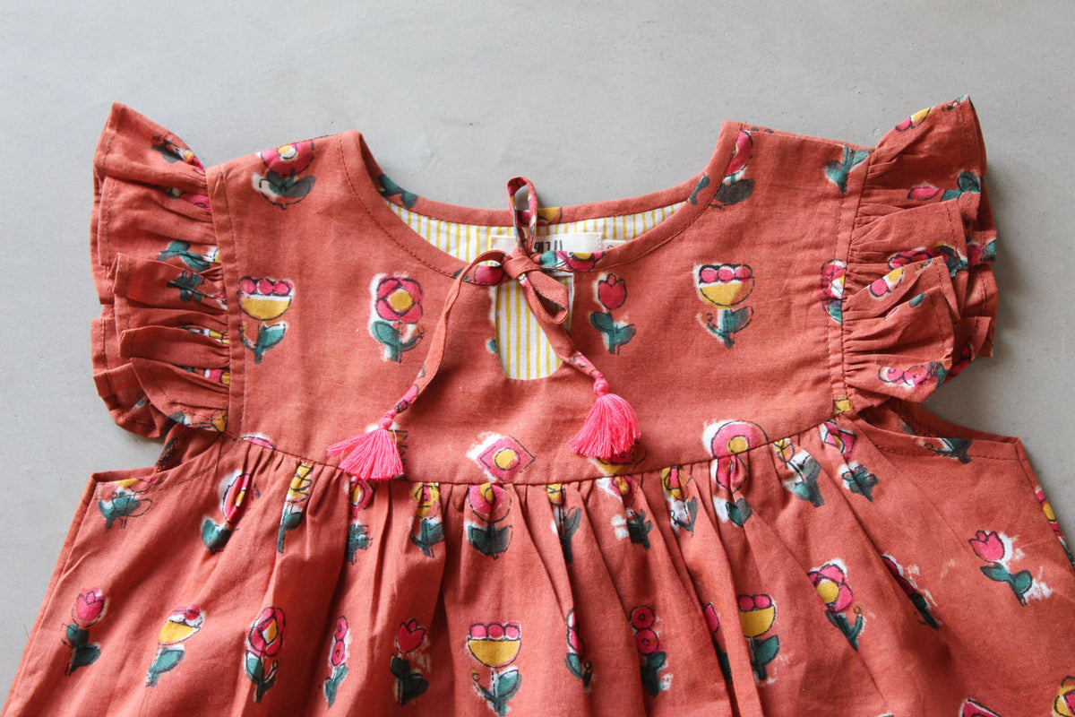 Rusty Flower Dress - CHHAPA