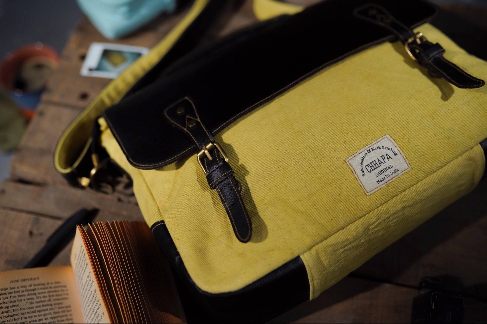 Canvas Leather Elephant  Laptop Bag - CHHAPA