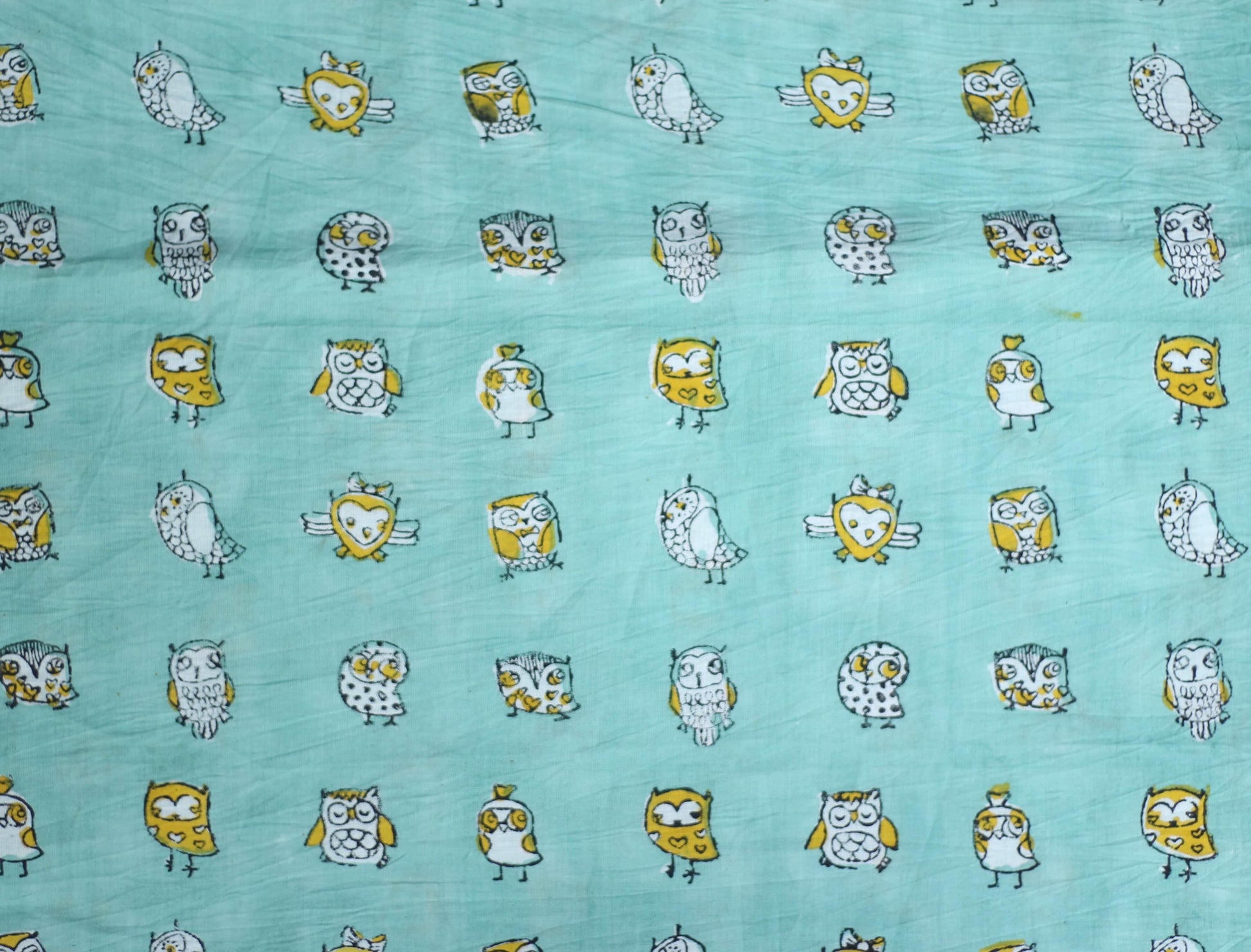 Fabric- Owls in Mint🦉 - CHHAPA