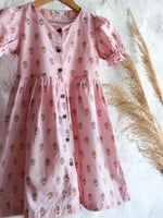 Ruffle Pink Flower Butti Dress