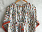 Kaftan- White Finny Tribe with Drawstring - CHHAPA