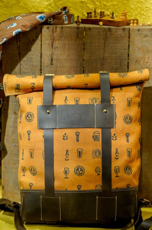 Canvas Leather Backpack Bag - CHHAPA
