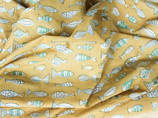 Fabric - Fish in Brown - CHHAPA