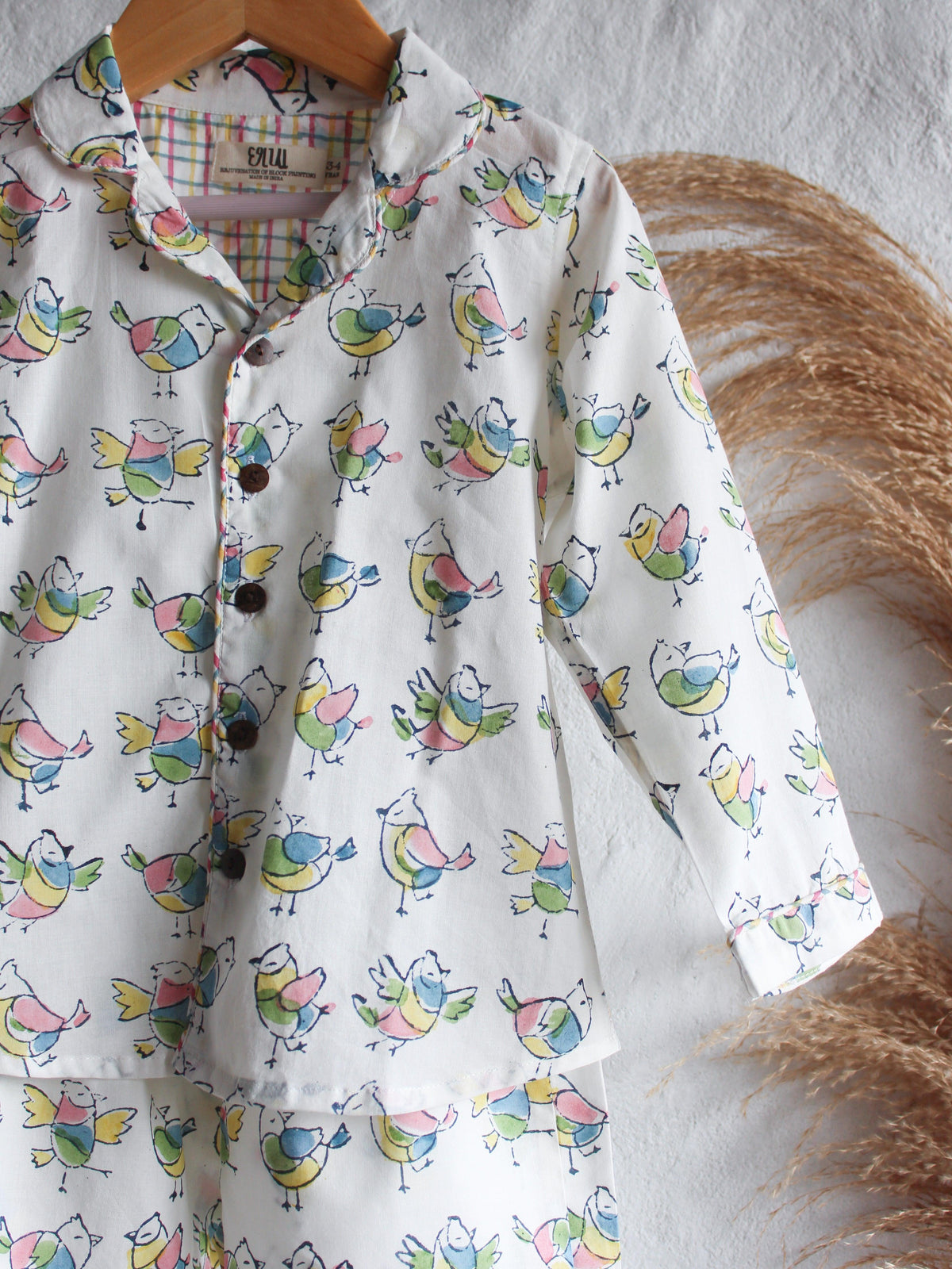 Unisex Kids Pajama - Birdies in White - CHHAPA