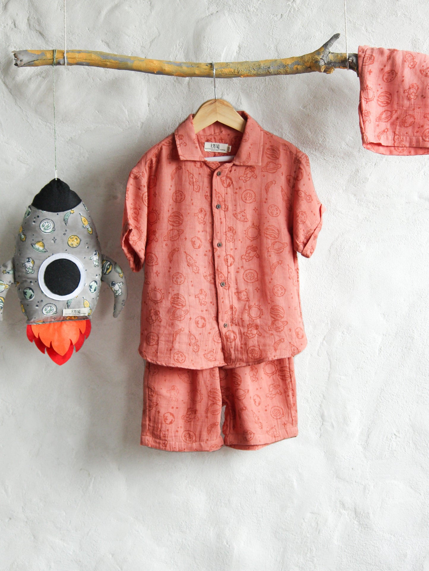 Rusty Space Muslin Shirt & Short Set - CHHAPA