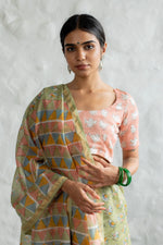 PASTEL BIRDIE IN PISTACHIO GREEN - Chanderi Saree