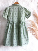 KIDS ELAICHI GREEN FLOWER DRESS