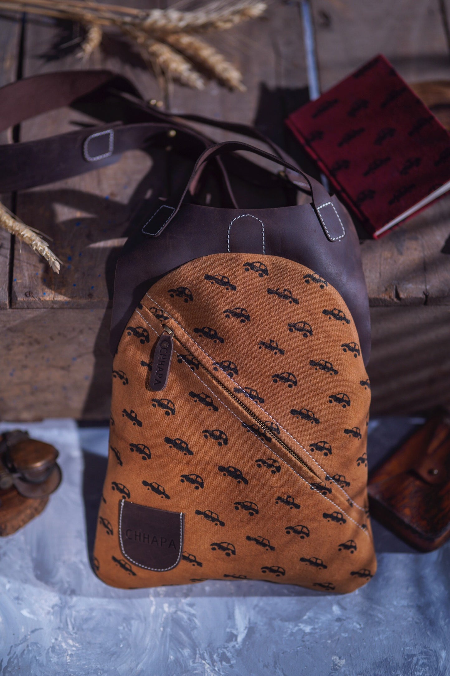 Cross Body Leather Sling Bag - CHHAPA