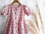 Ruffle Pink Flower Butti Dress