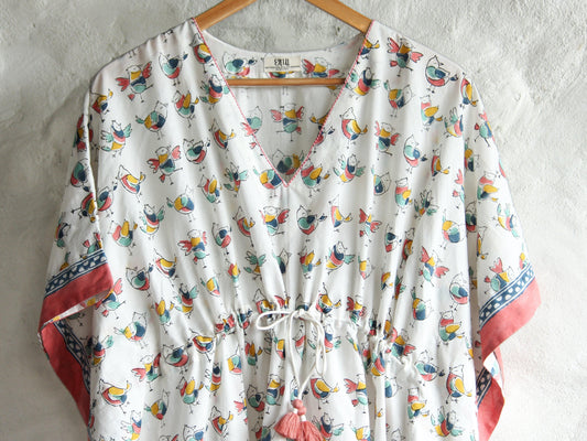 Kaftan- Sparrow Feather Touch with Drawstring - CHHAPA