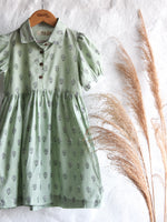 KIDS ELAICHI GREEN FLOWER DRESS