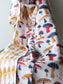 Kids Muslin Blanket- Mushrooms in White - CHHAPA